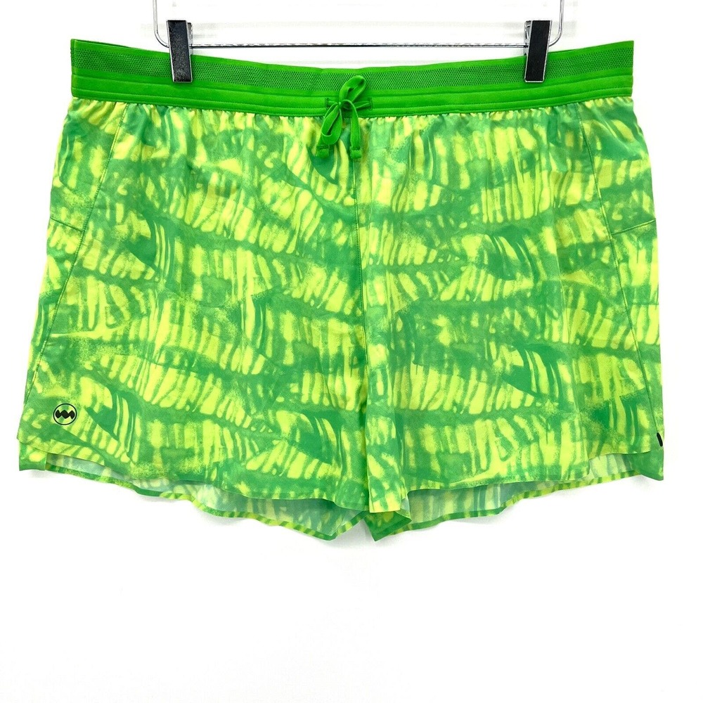 Janji AFO 3" Middle Running Shorts Lined Athletic Drawstring Green Size XXL